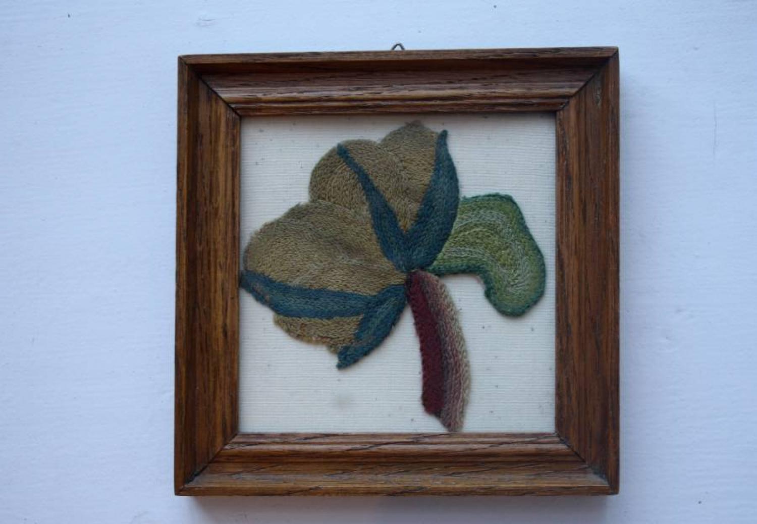 Early embroidery in frame