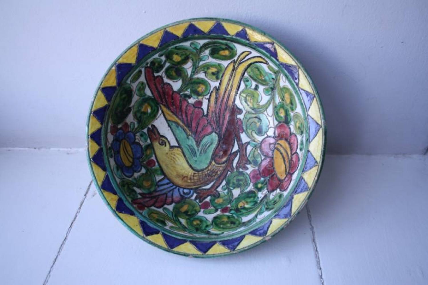 Italian bowl with bird design