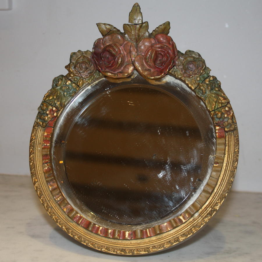 Decorative Round Floral Mirror