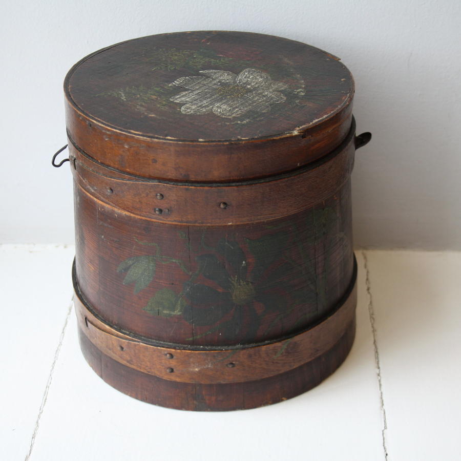 Wooden Barrel with original paint