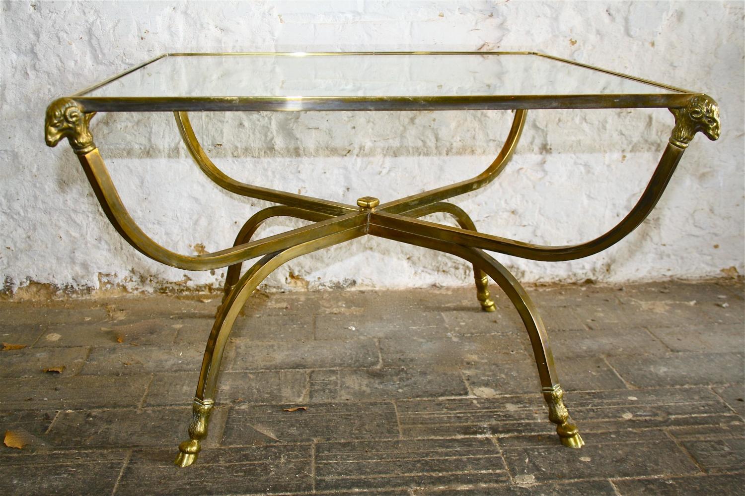 Brass and glass 1970's table