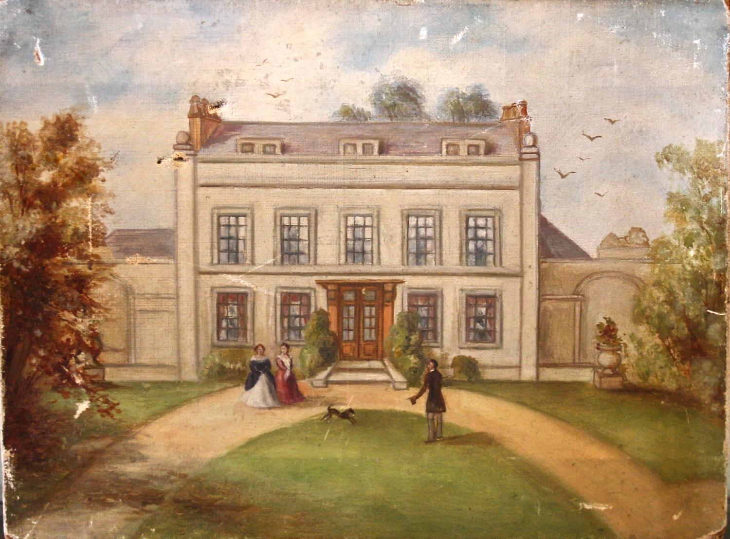 Oil painting of house