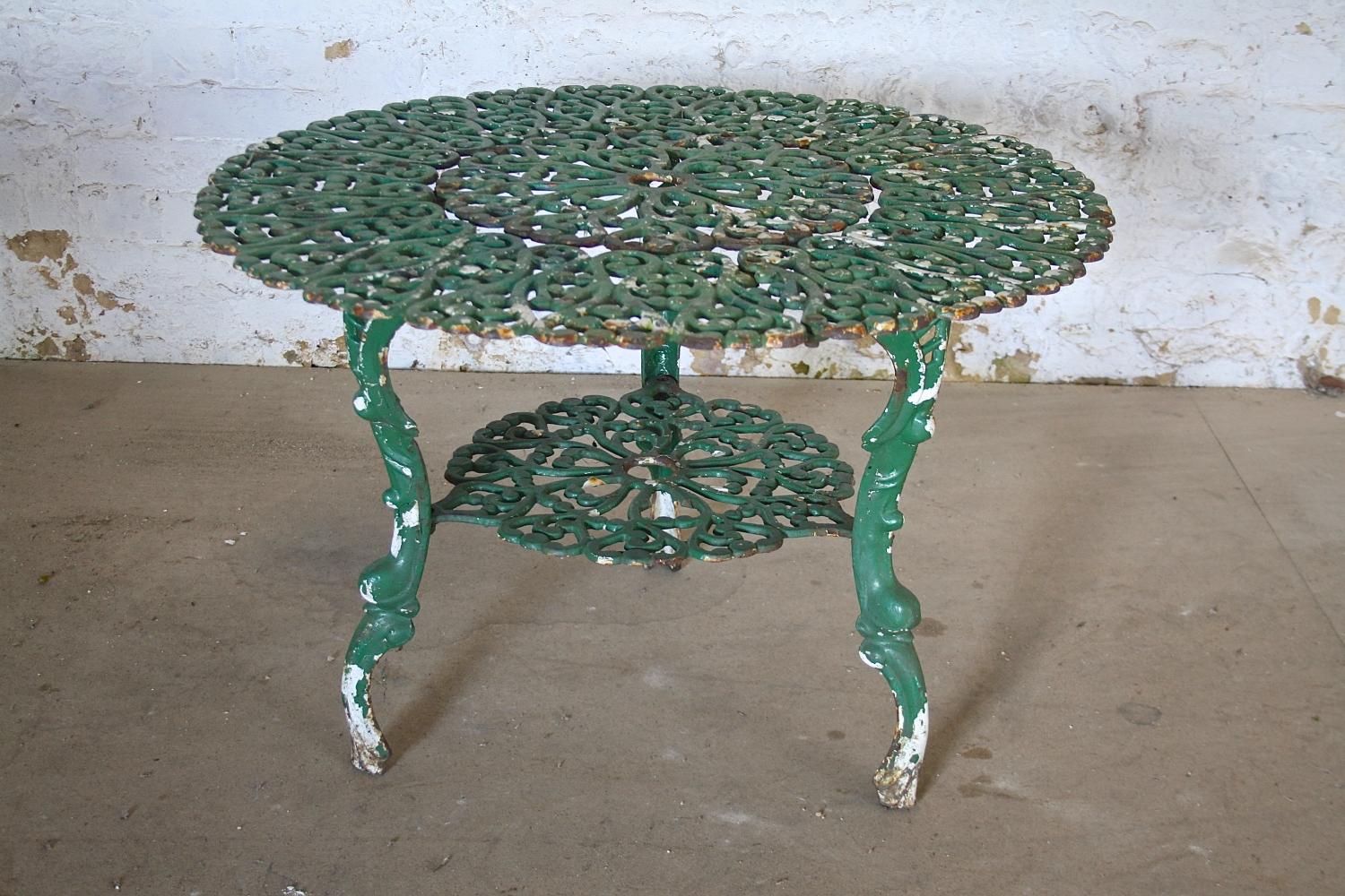 Green Iron Garden Table
