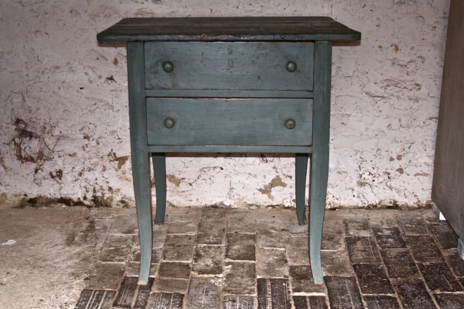 19th Century painted two drawer side table