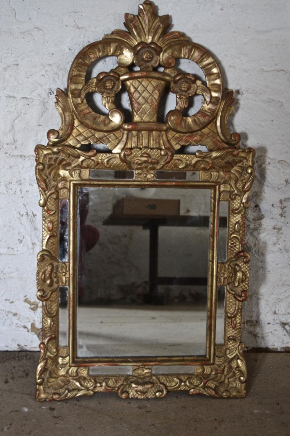 French giltwood mirror