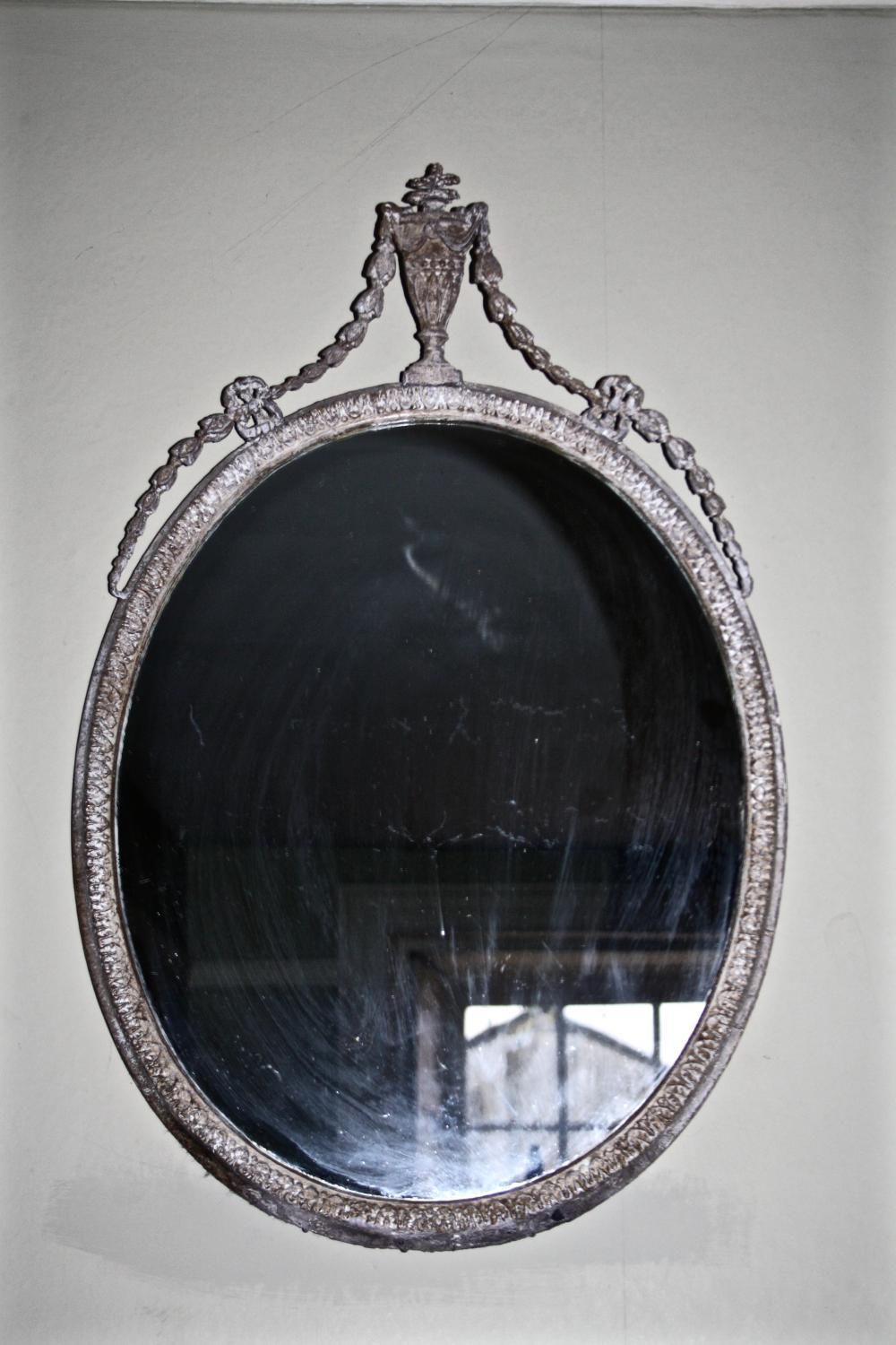 Oval French mirror