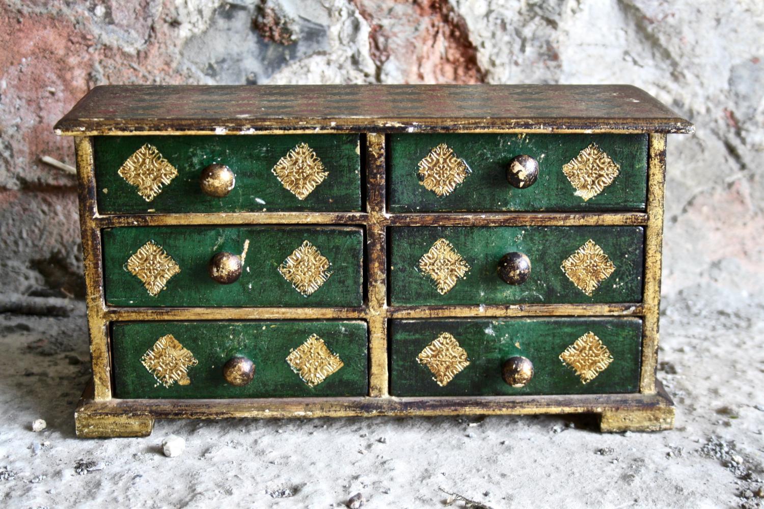 Miniature Florentine chest of drawers