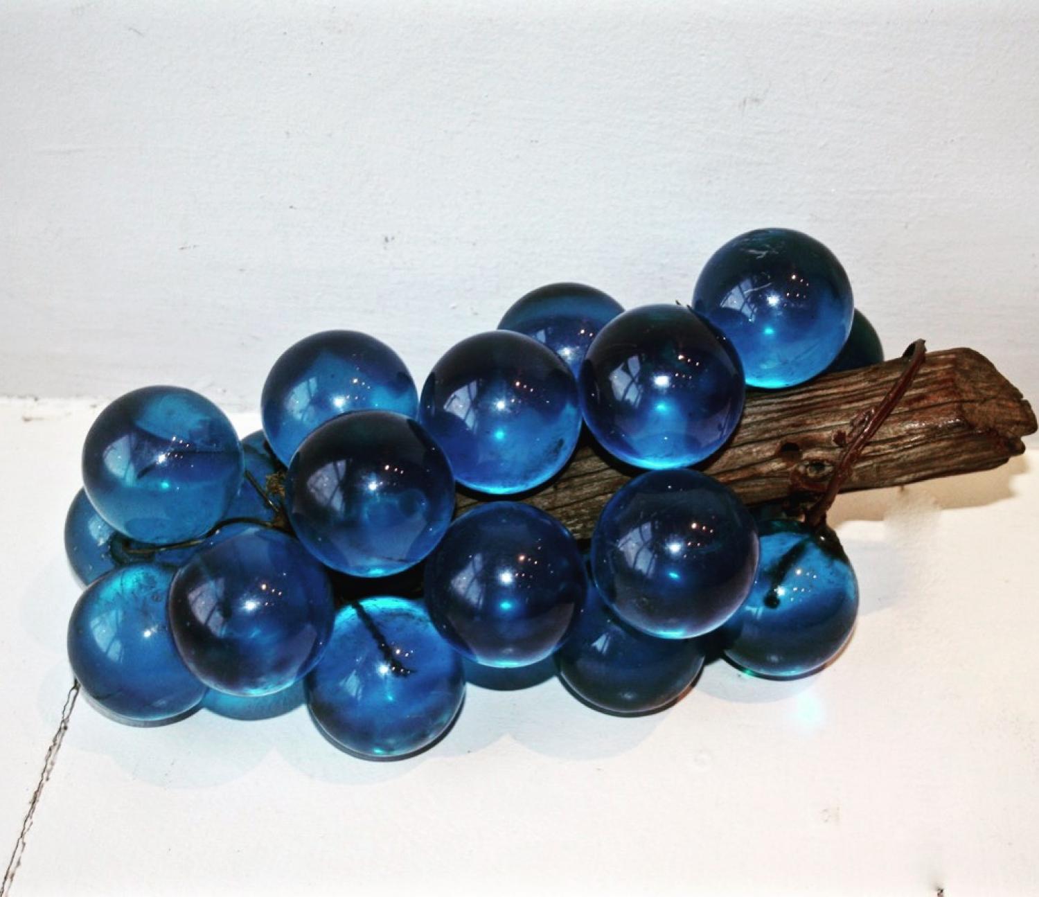 Blue mid century lucite grapes