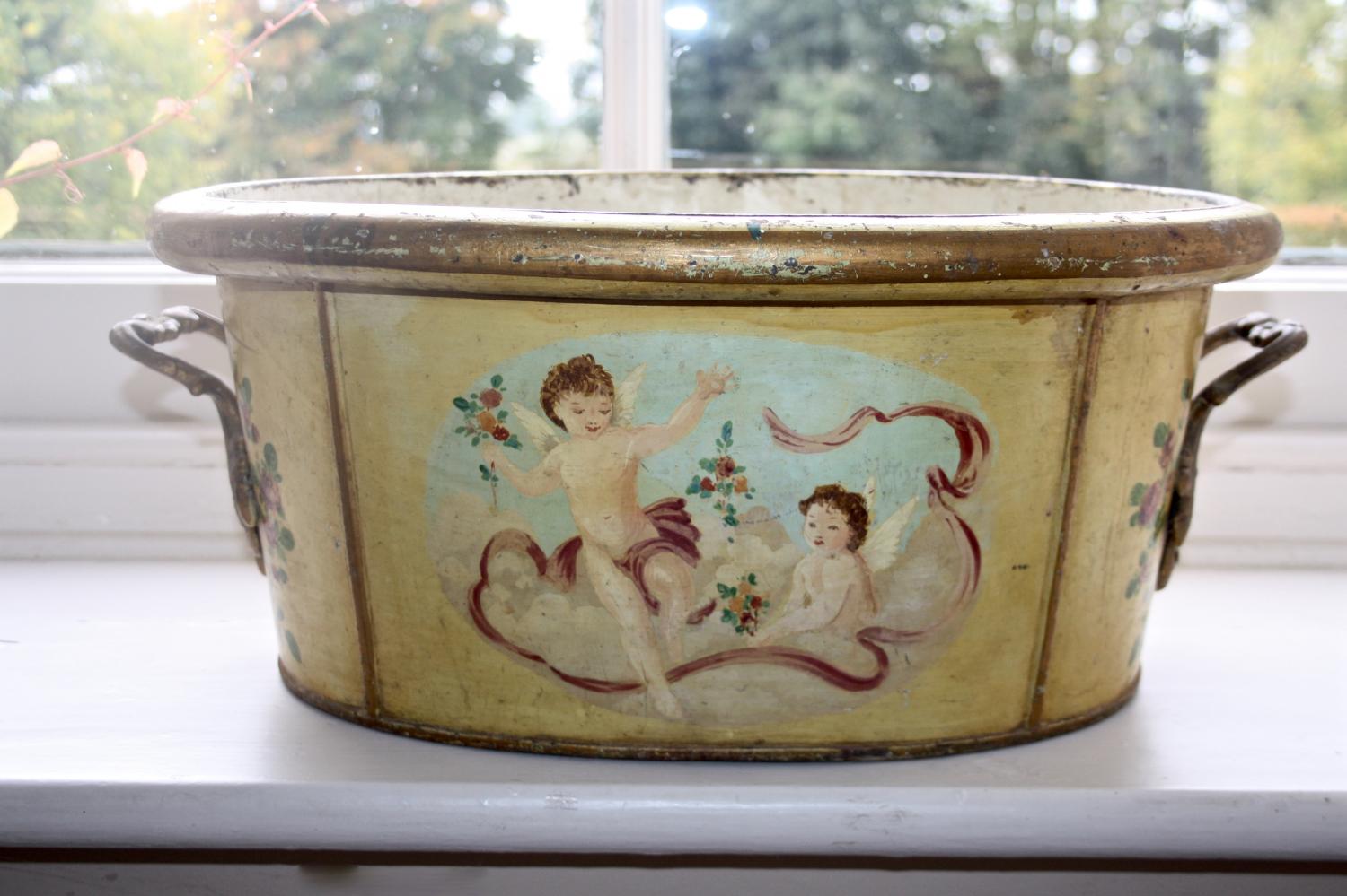 French 19th century painted footbath