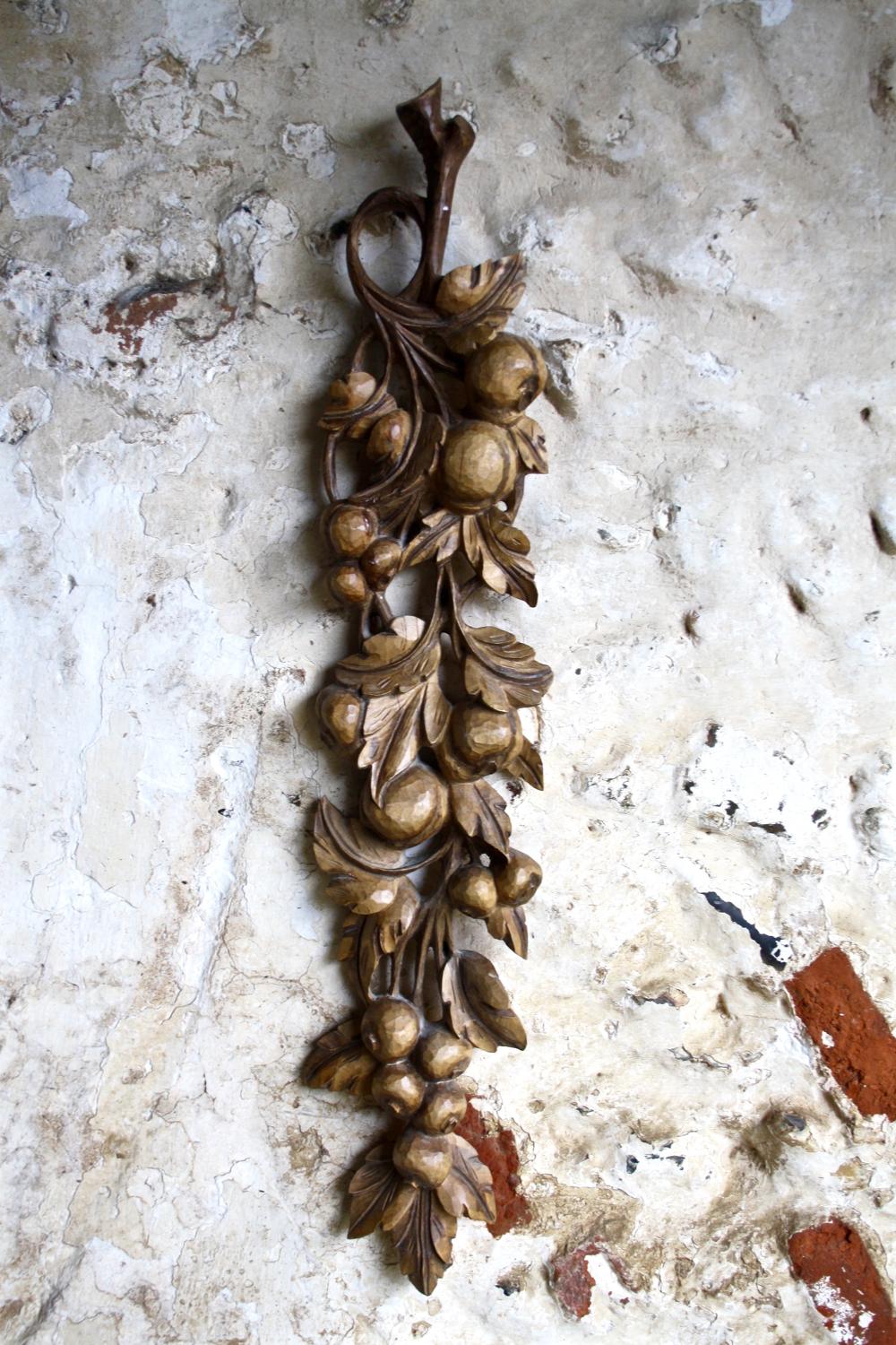 Wooden carving of fruit