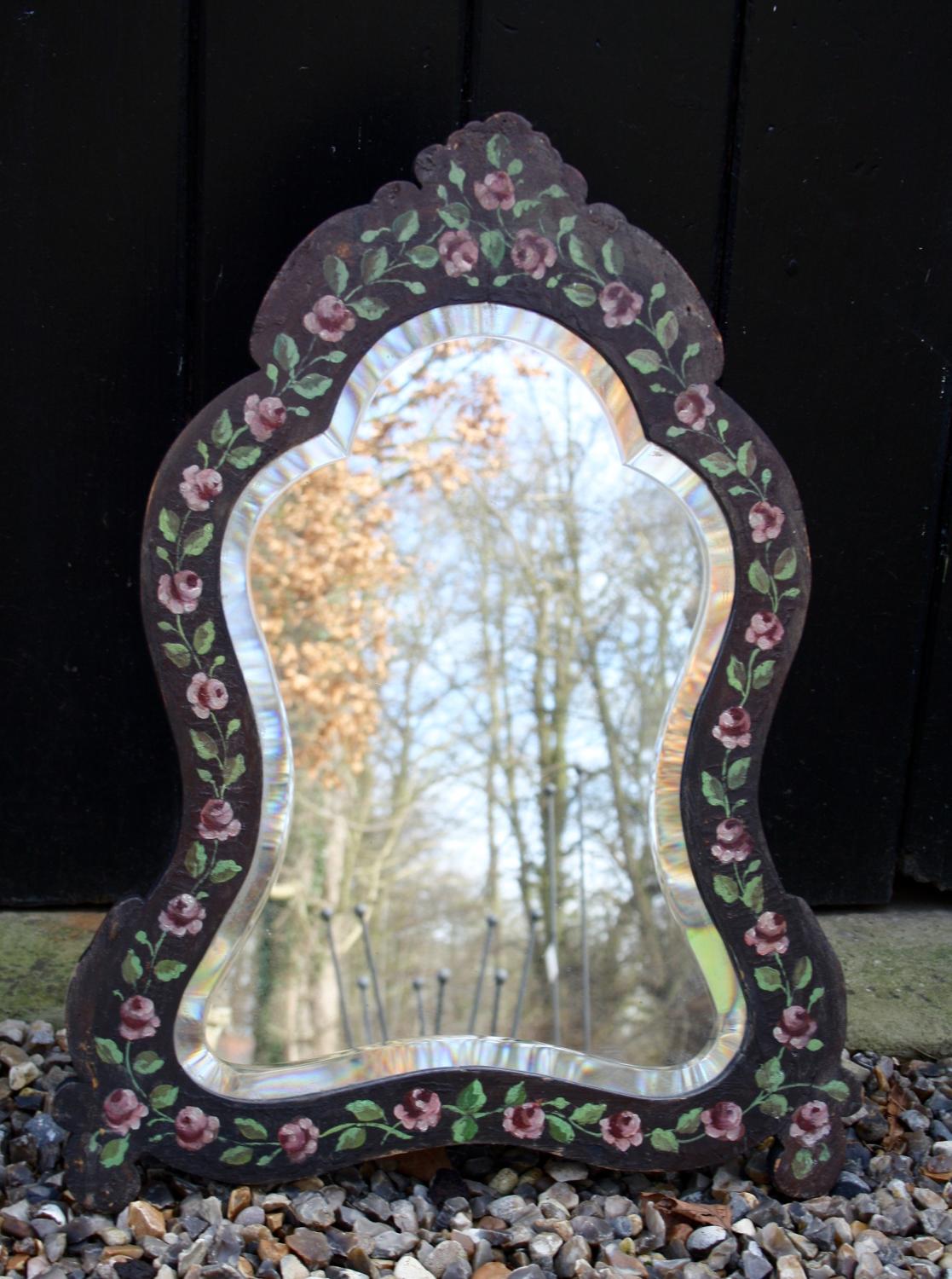 Early 1900s floral dressing table mirror