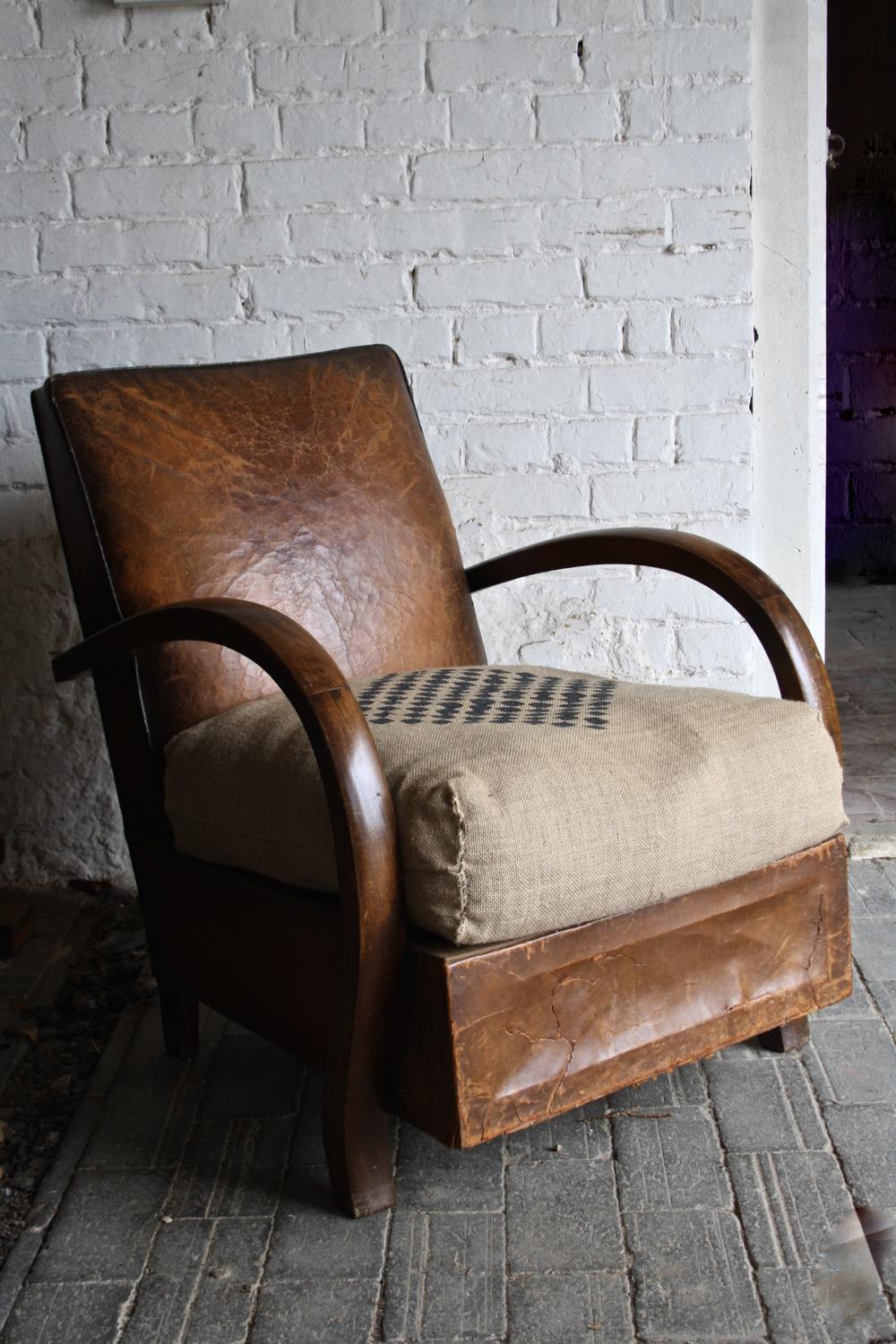 Mid century leather armchair
