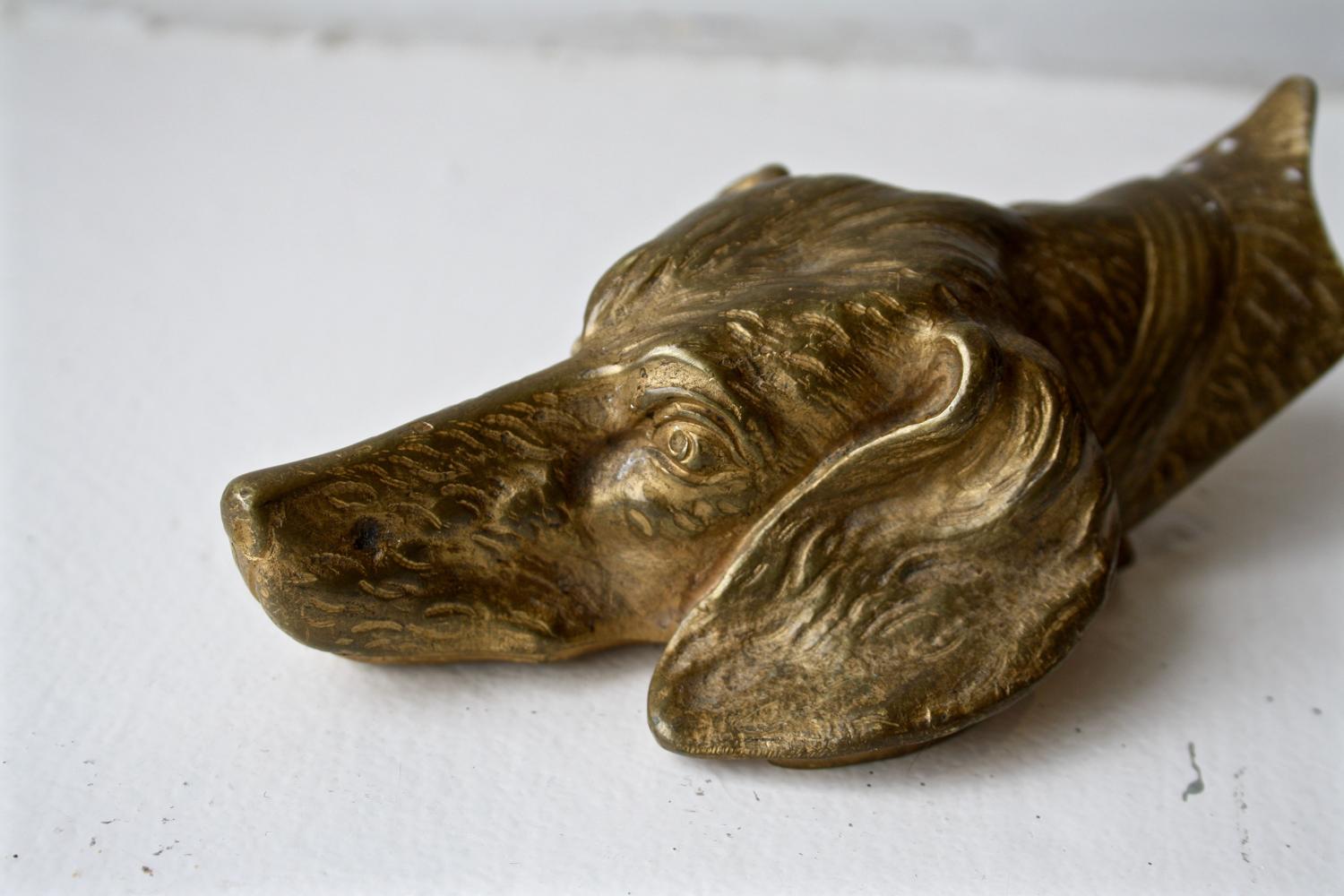 Early 20th century brass dog paper clip