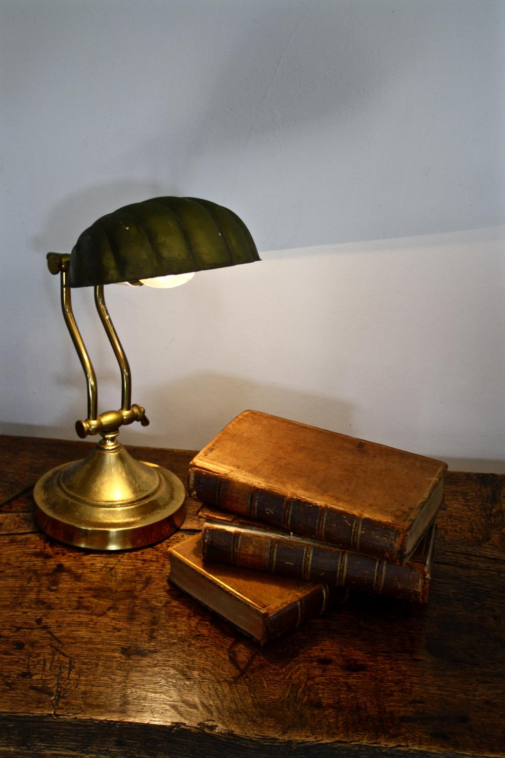 Mid century brass shell adjustable reading lamp