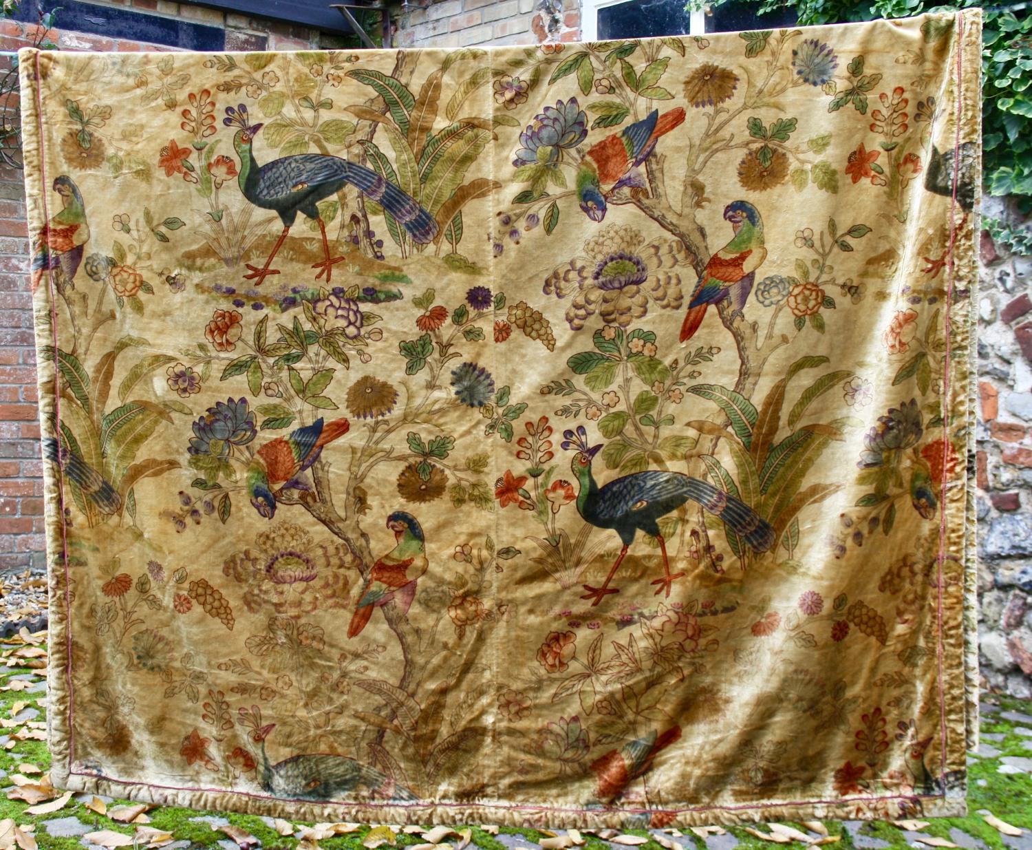 Pair of silk velvet bedspreads/curtains