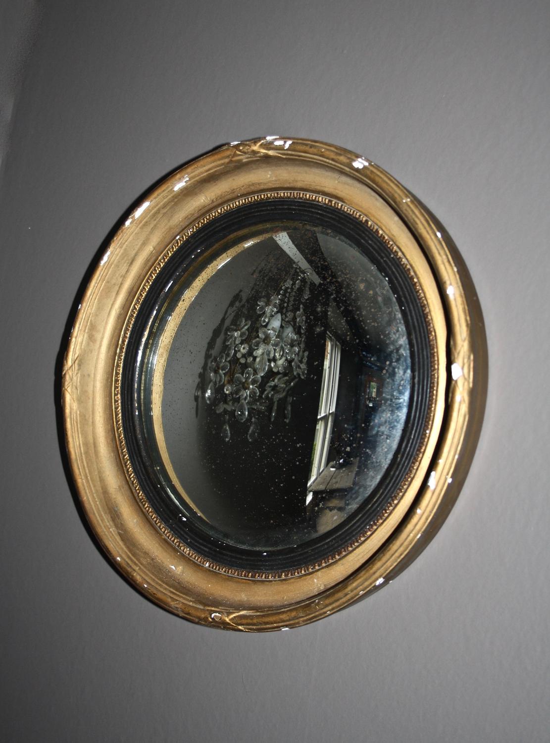 20th century gilt framed convex mirror