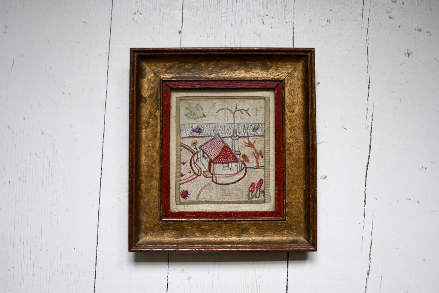 House needlework/sampler in original frame