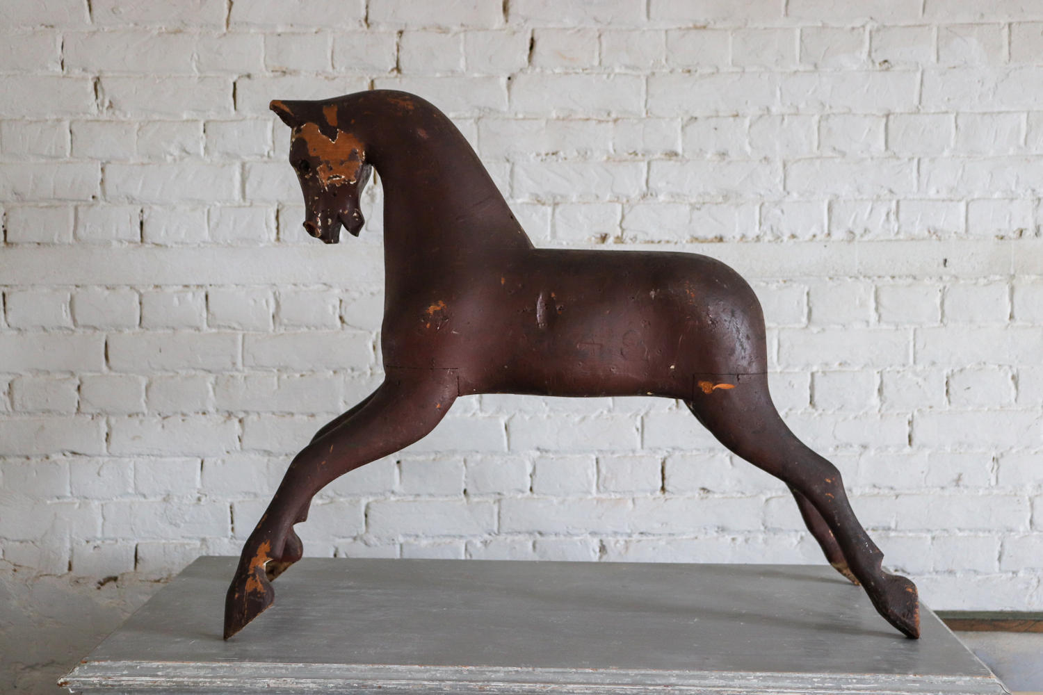 19th century English rocking horse in original paint