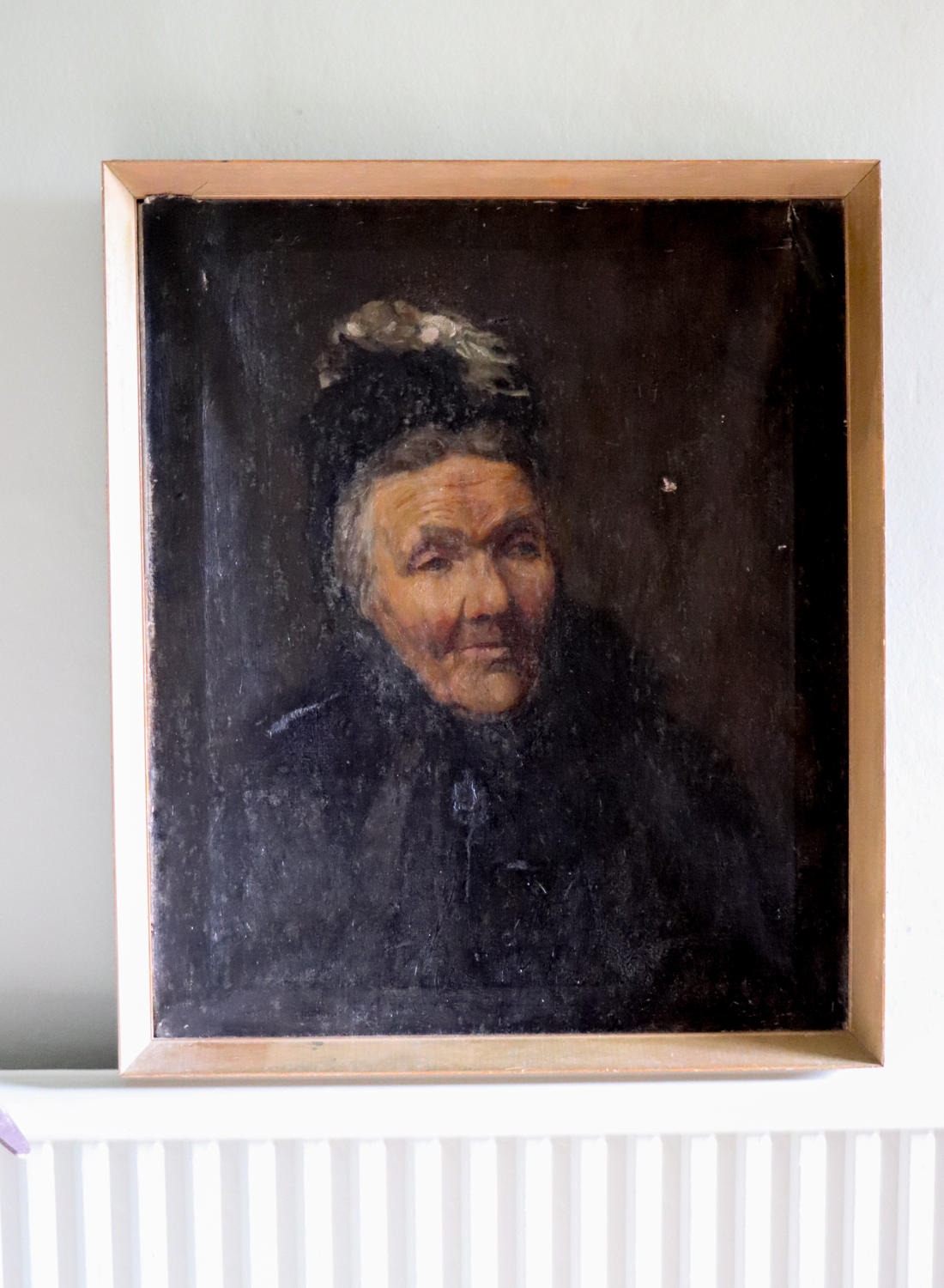 19th century framed oil portrait of lady
