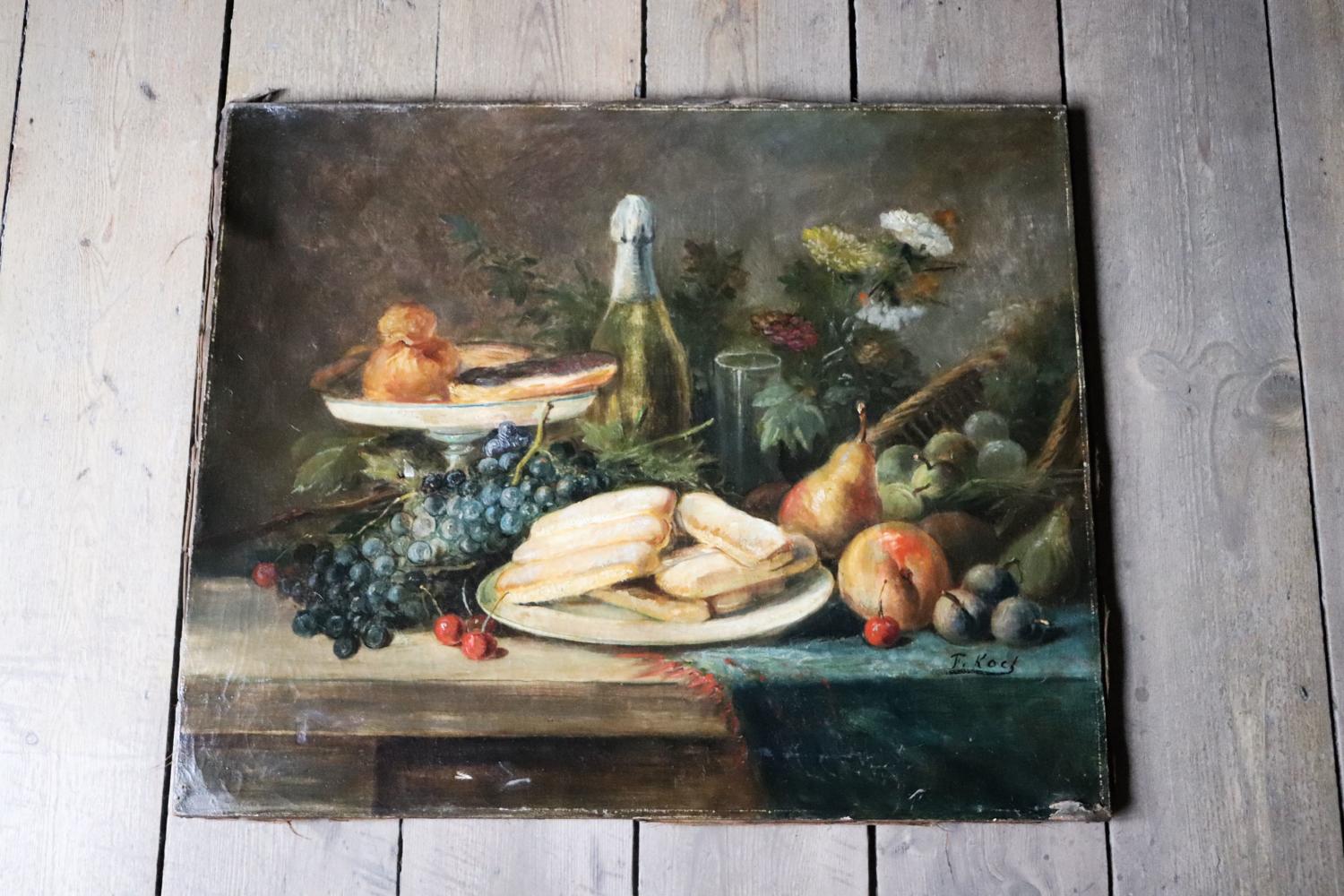 19th century still life French oil painting