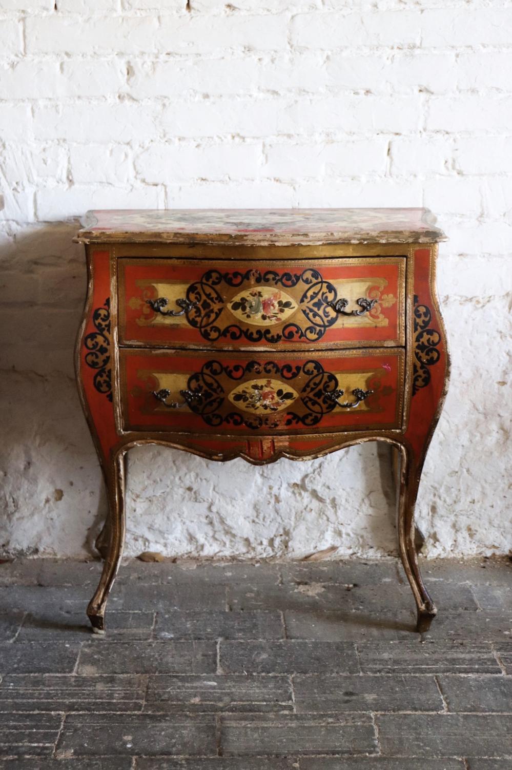 French floral bombe chest