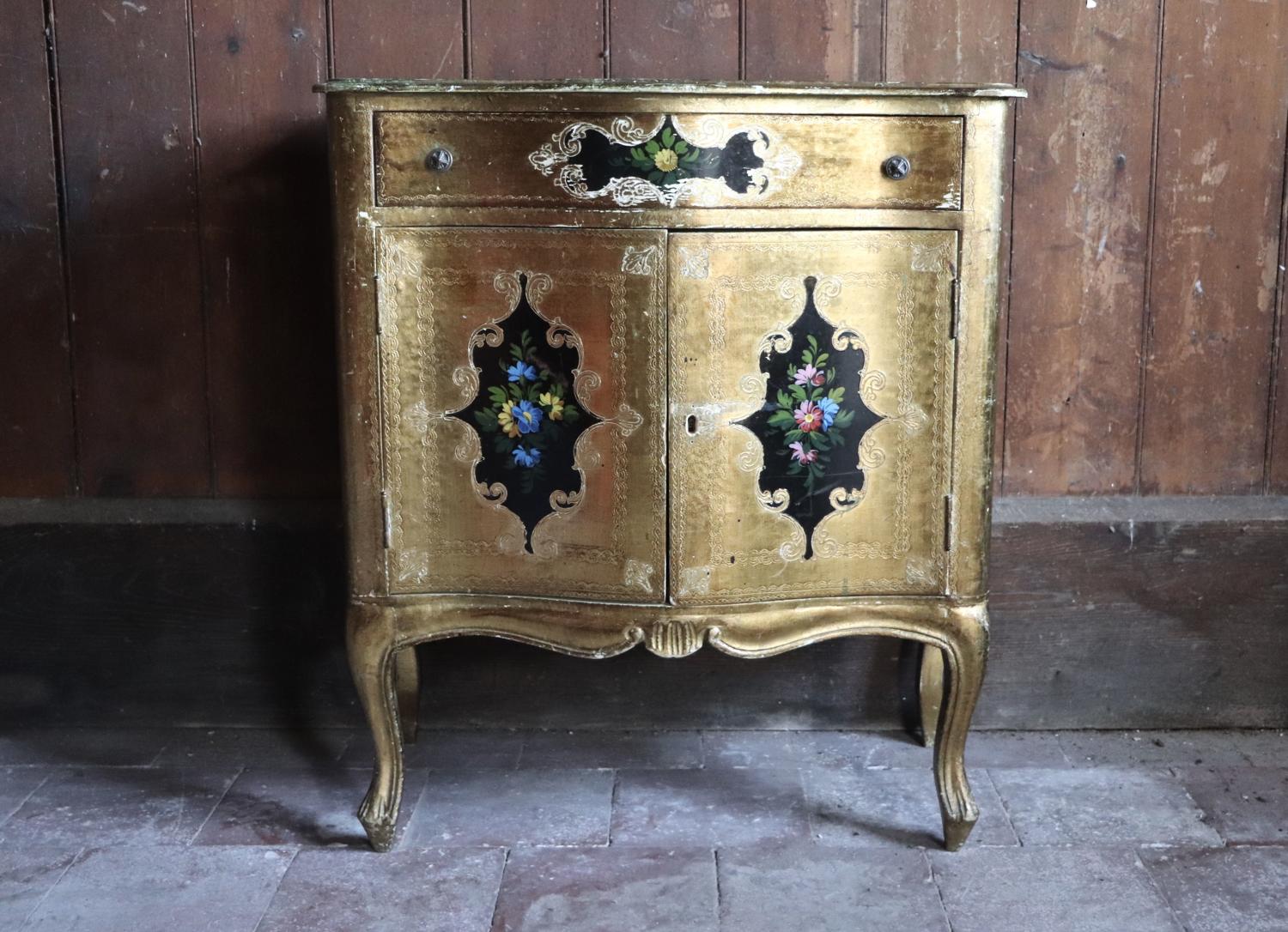 Mid century gold Florentine cupboard