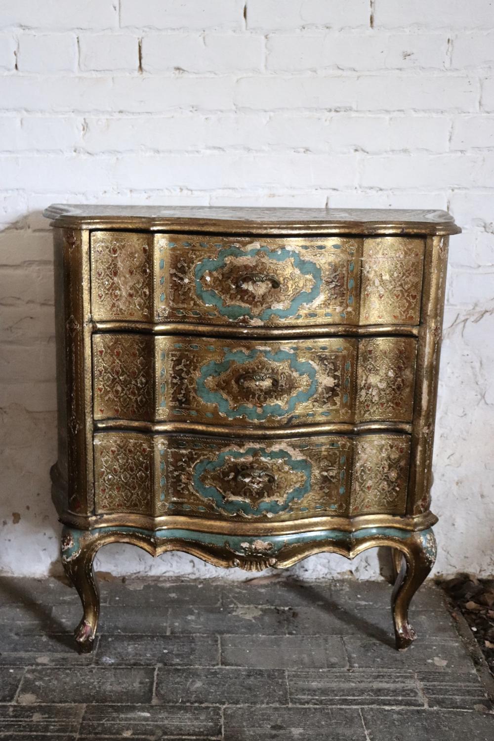 Mid century Florentine chest of drawers