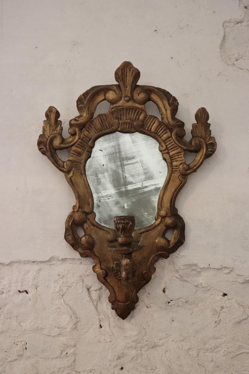 19th century giltwood girandole mirror