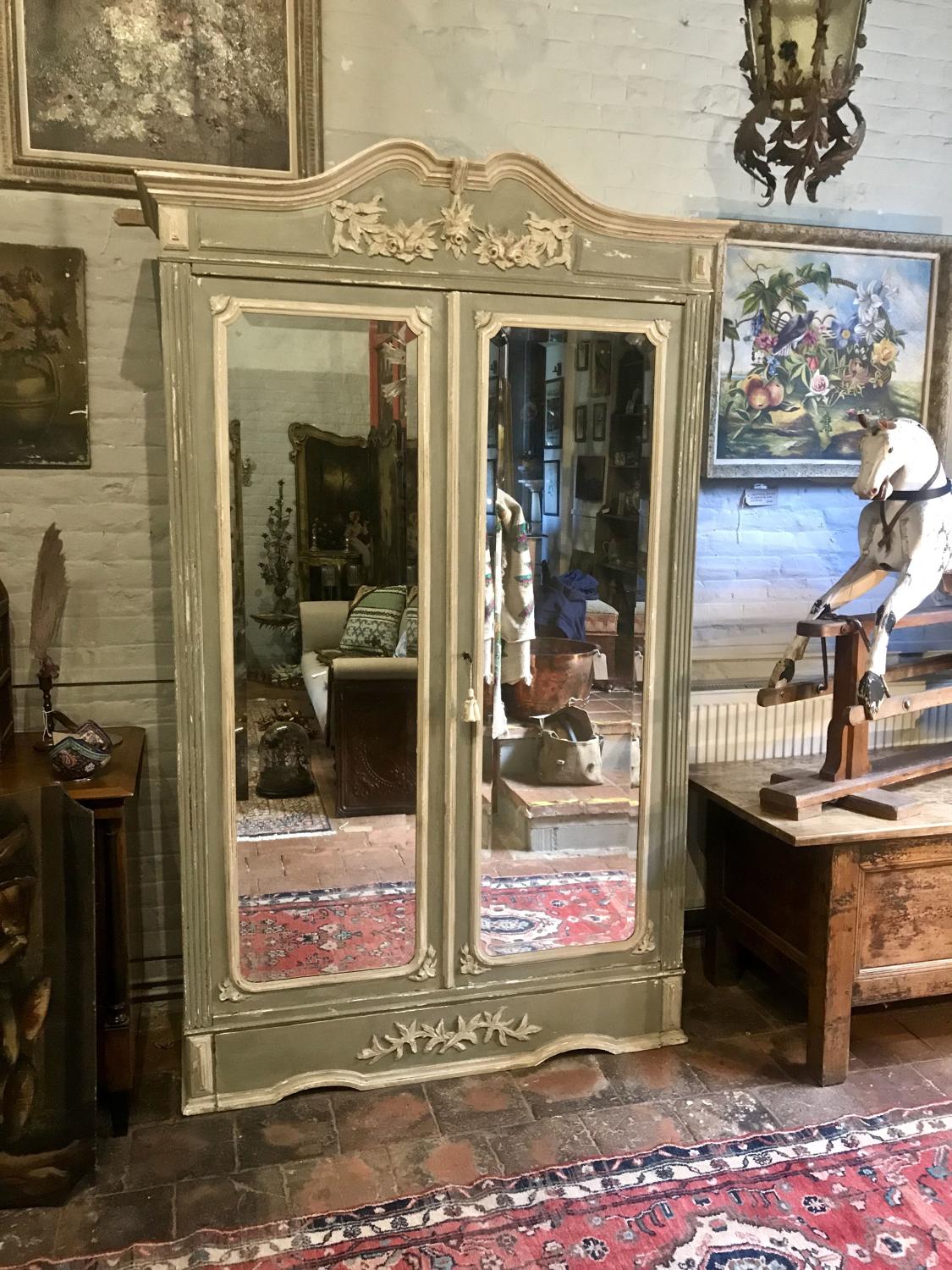 Beautiful 19th century painted armoire