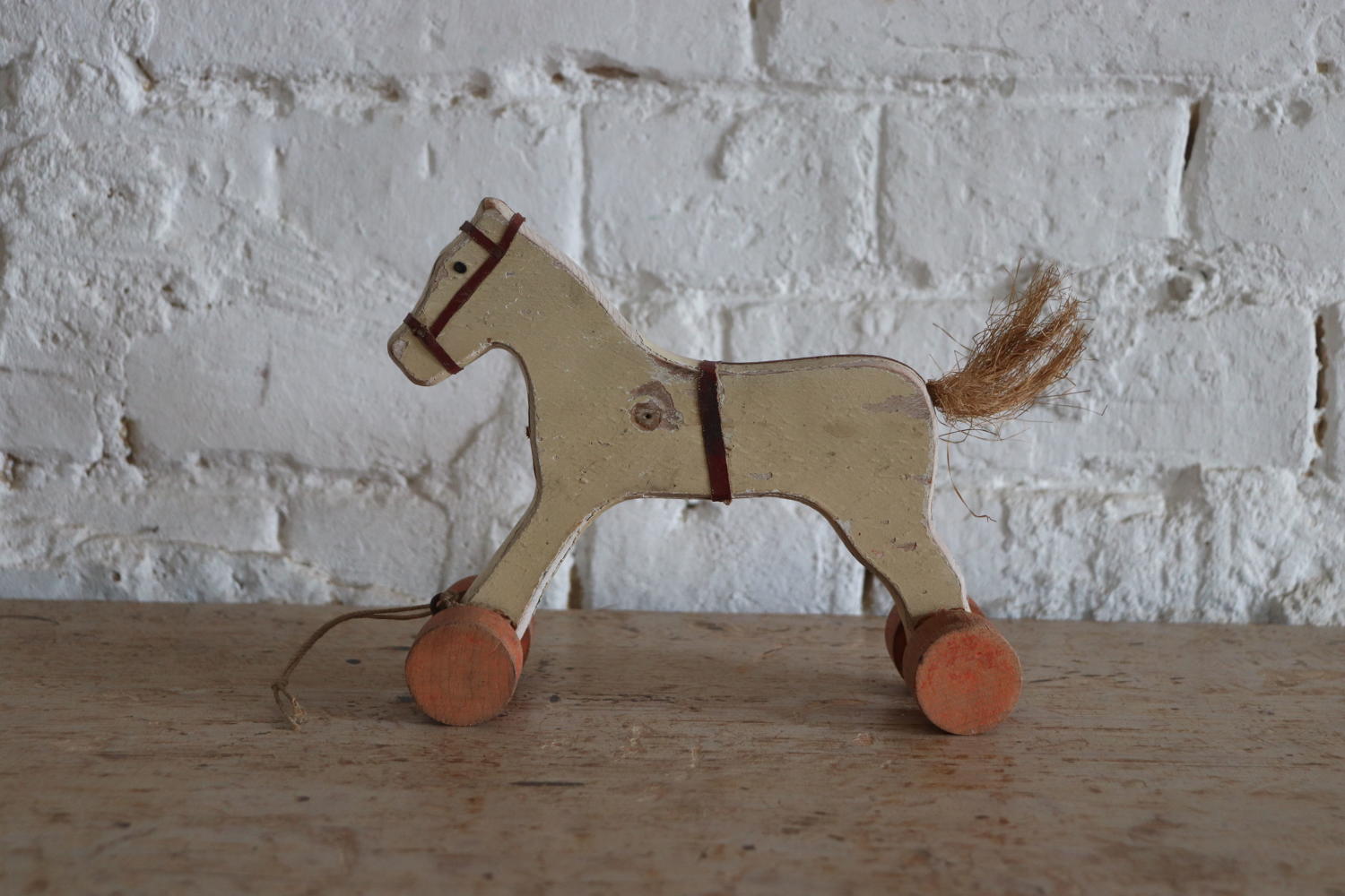 Pull along wooden horse