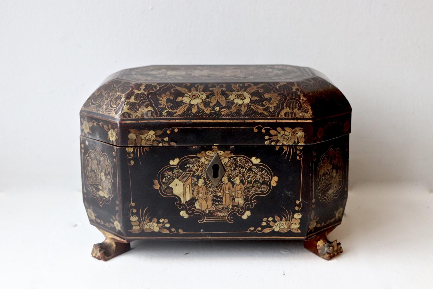 19th century chinoiserie tea caddy