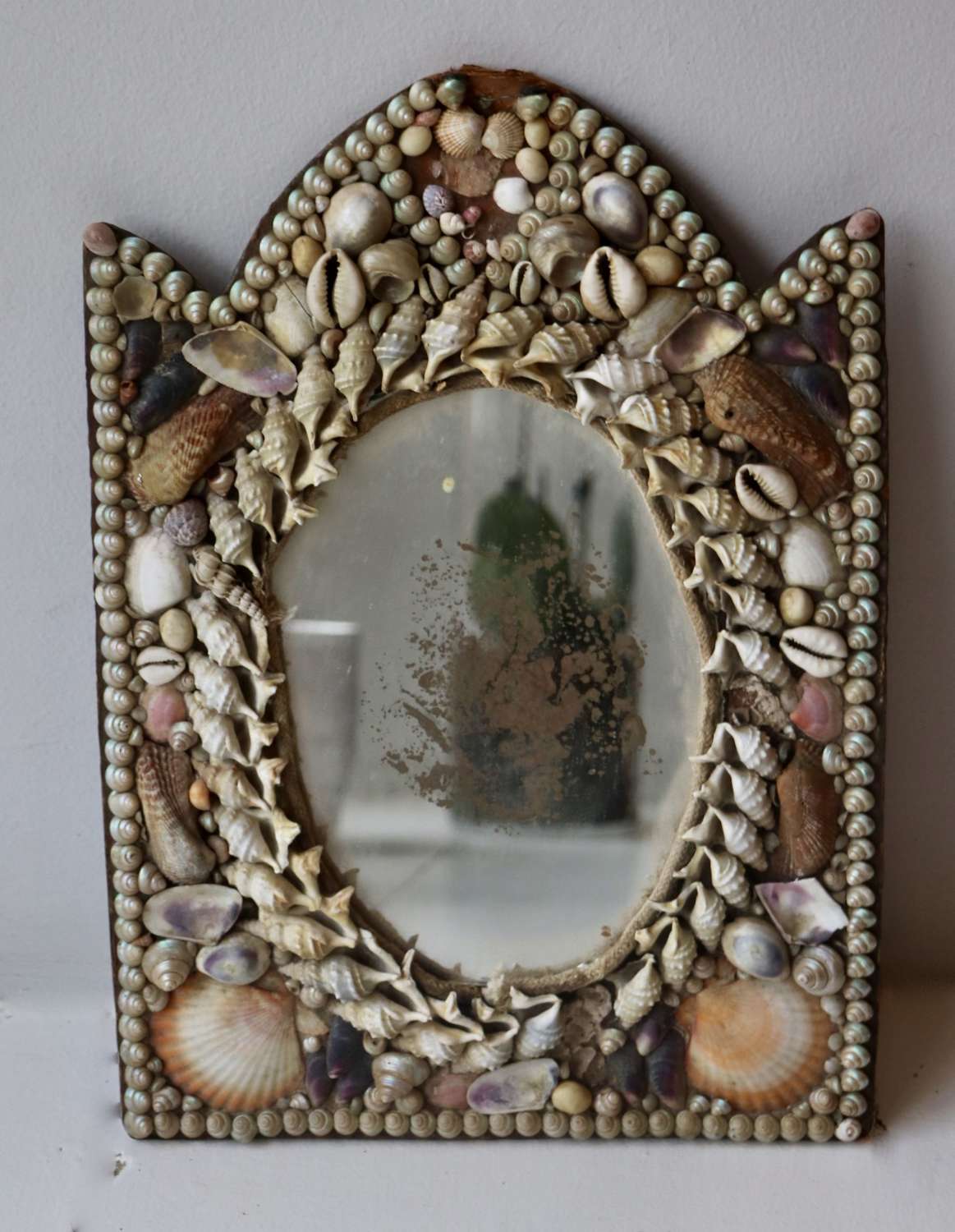 Mid century shell mirror