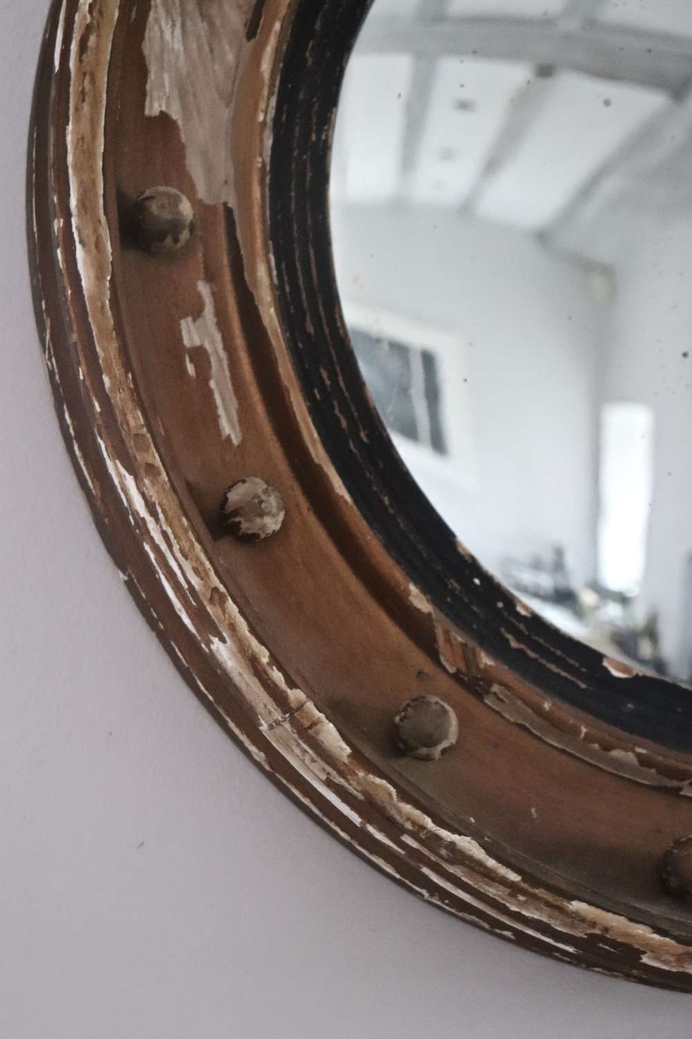 19th century giltwood porthole mirror