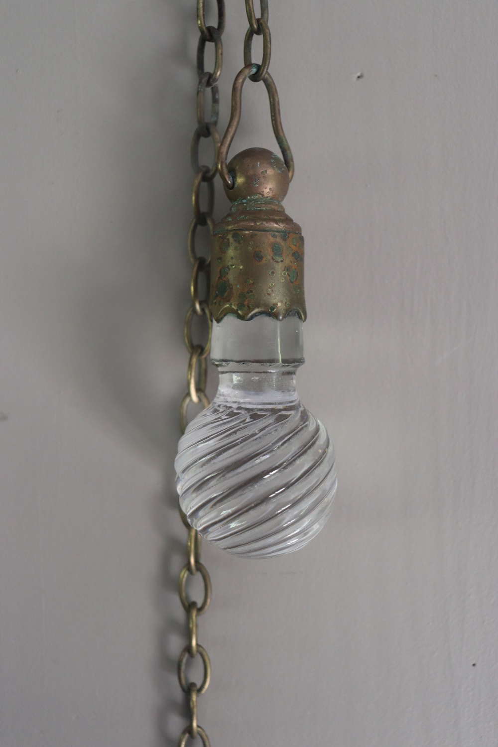 Glass and brass loo pull