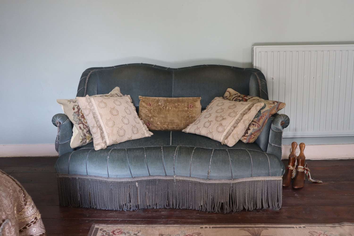 Mid century upholstered settee