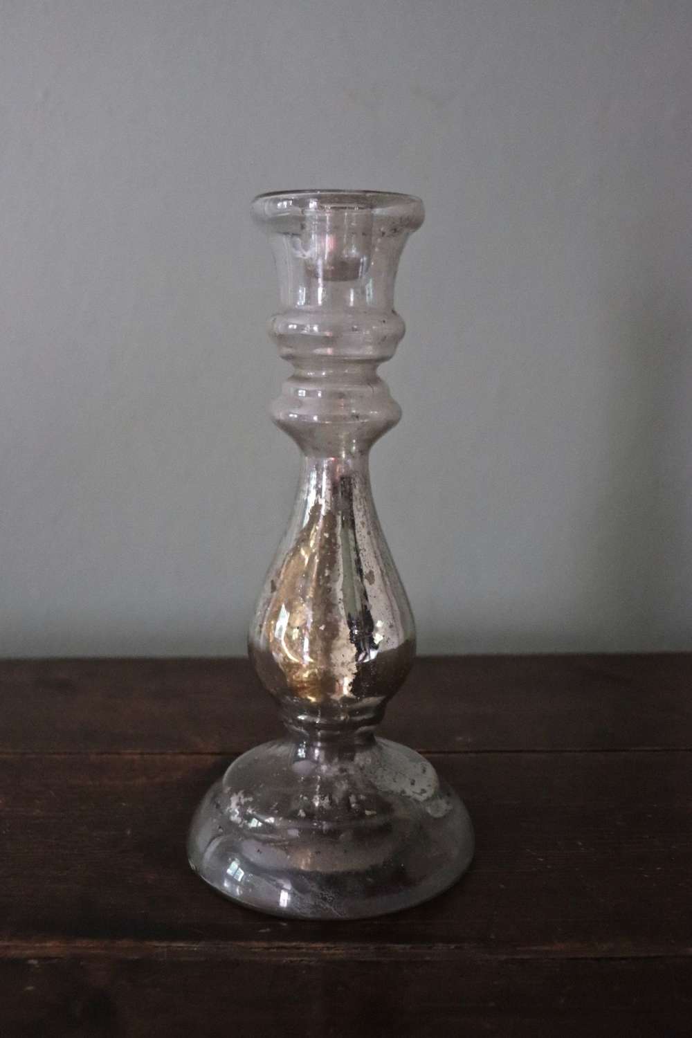 Early 20th century mercury glass candlestick