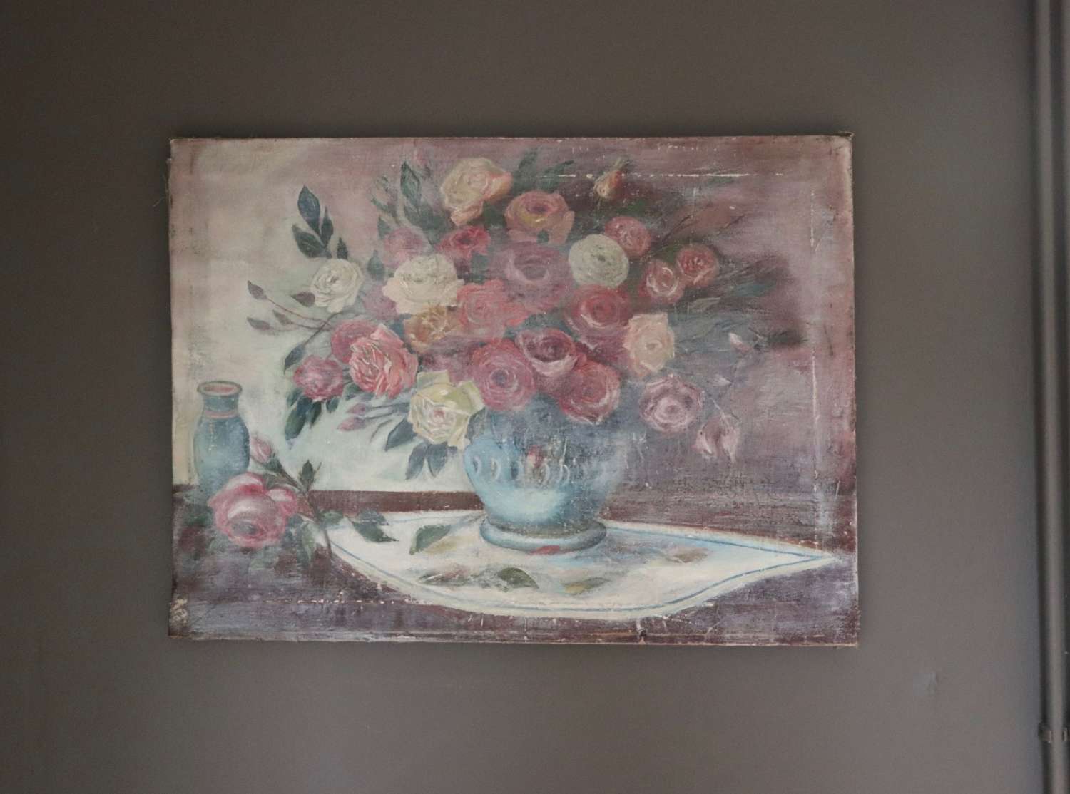 Floral oil painting on canvas