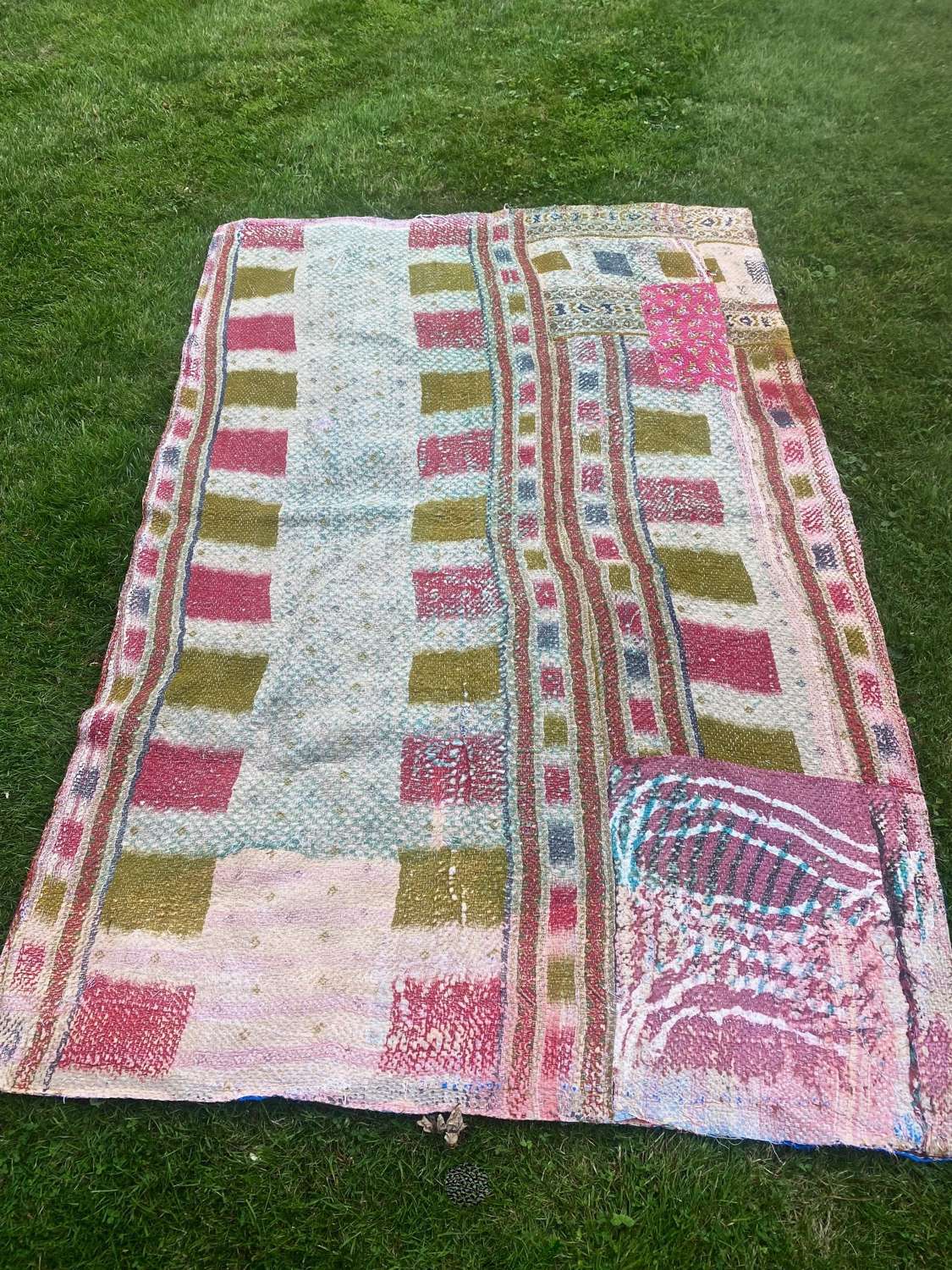 Mid century Indian patchwork quilt