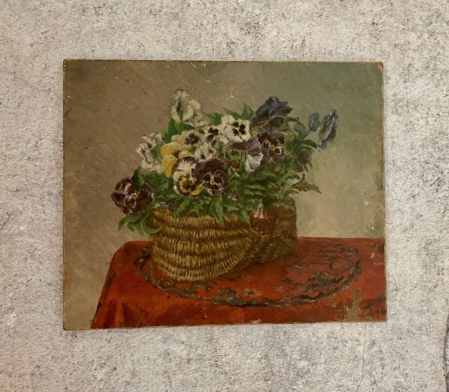 Floral early 20th century oil on canvas