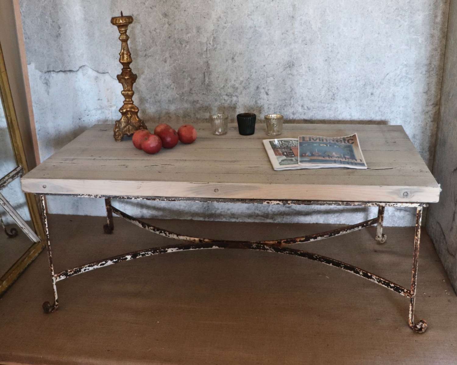 Mid century coffee table base with newer top