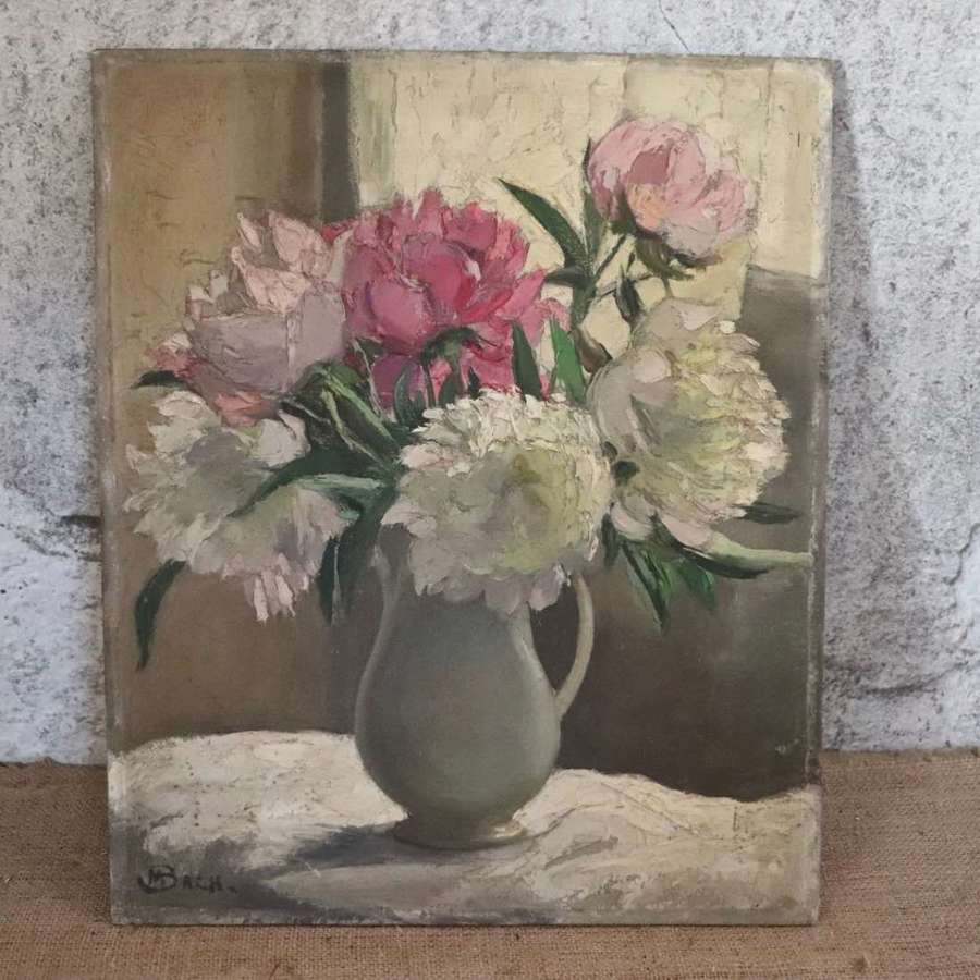 Mid century French oil painting on board