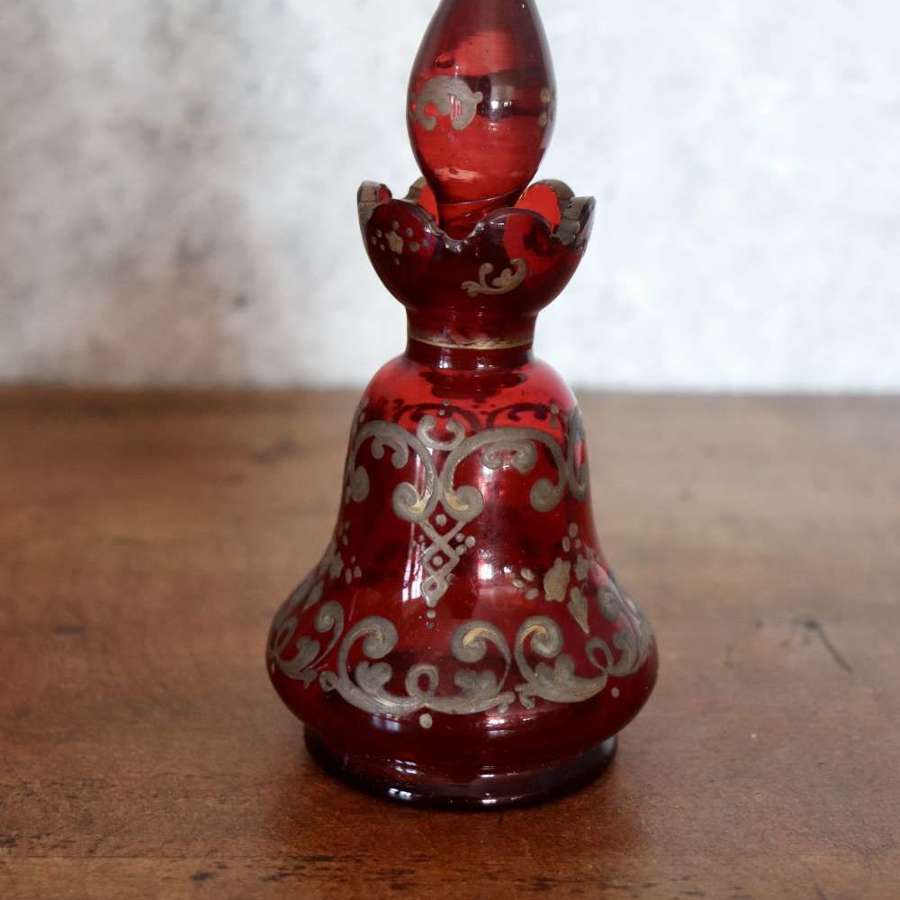 Bohemian glass bottle with stopper