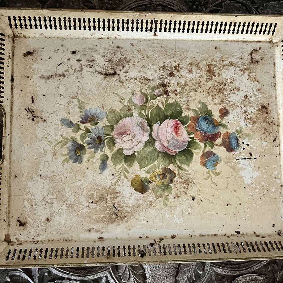 Mid century floral tray
