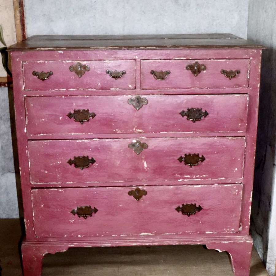 Pinky/purple 19th century chest of drawers