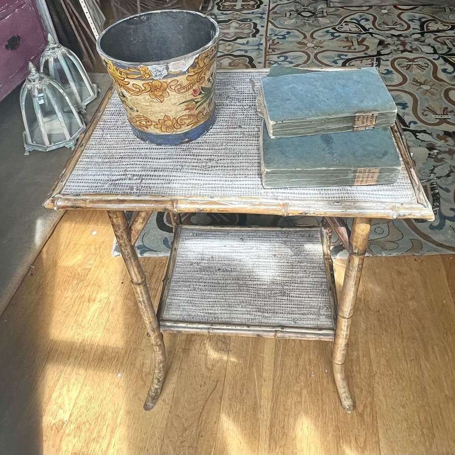 Mid century bamboo side table