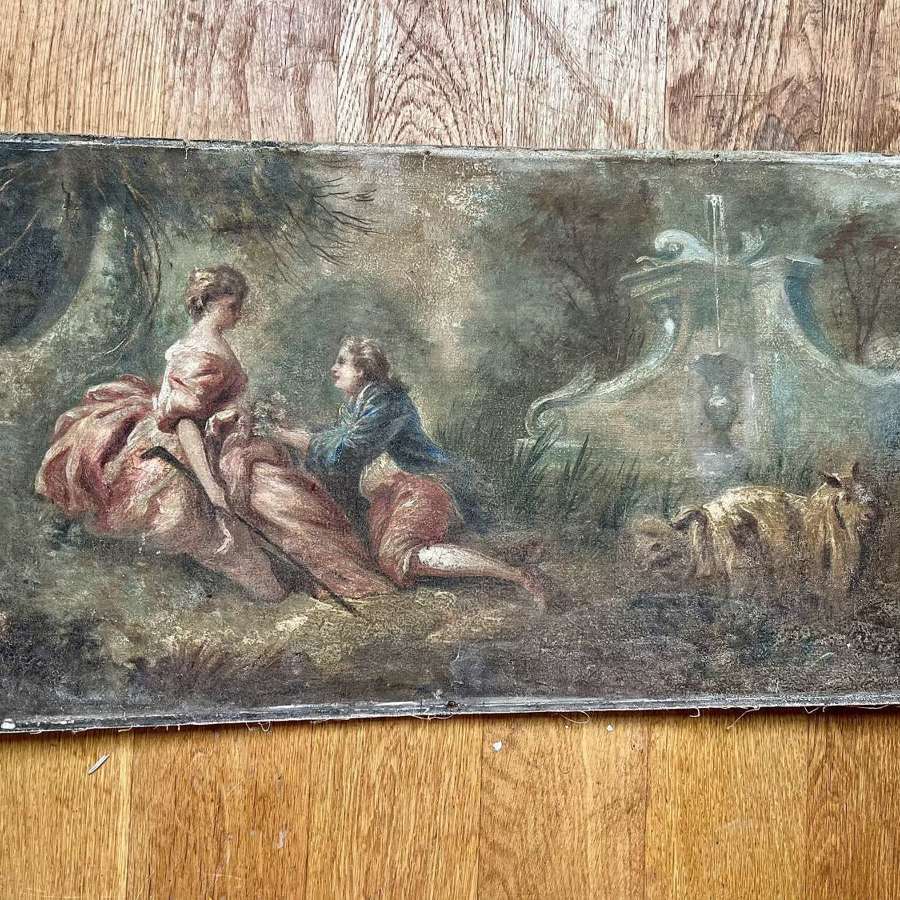 19th Century French oil of a romantic scene
