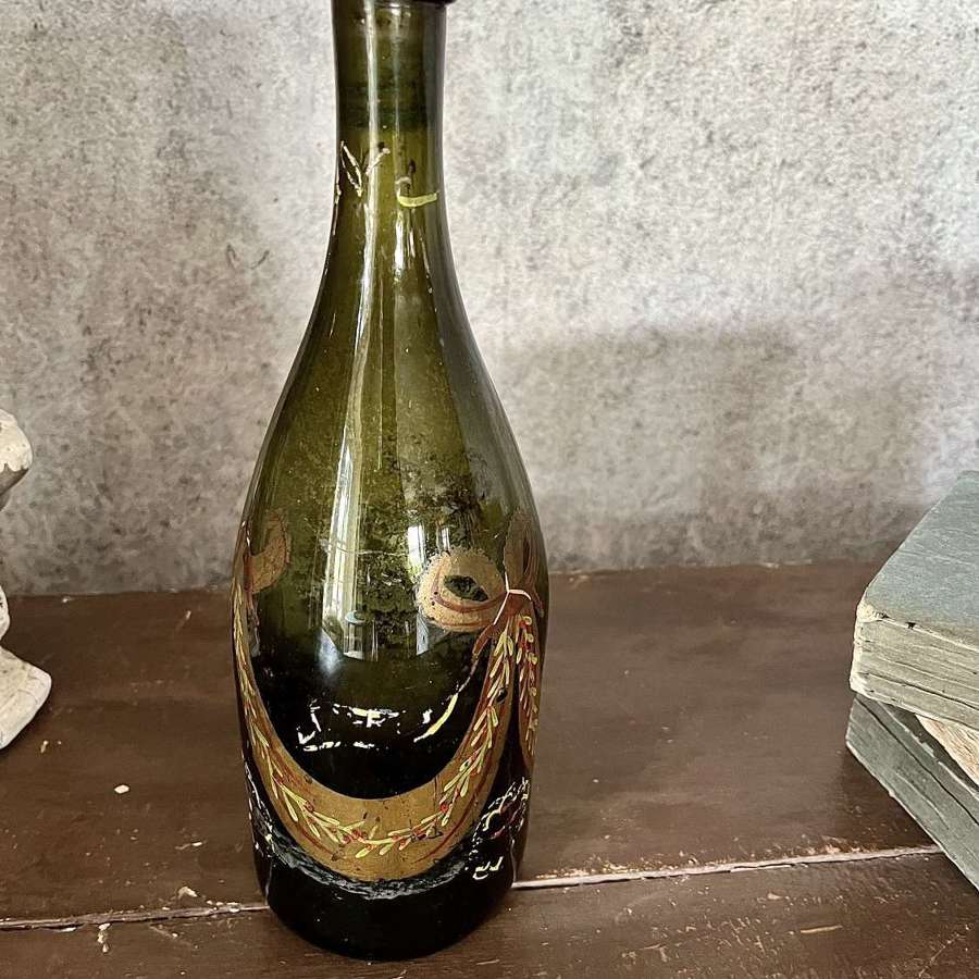 Handpainted wine bottle