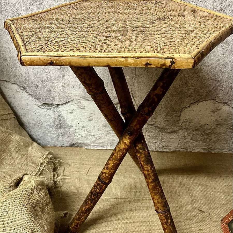 Hexagonal bamboo table