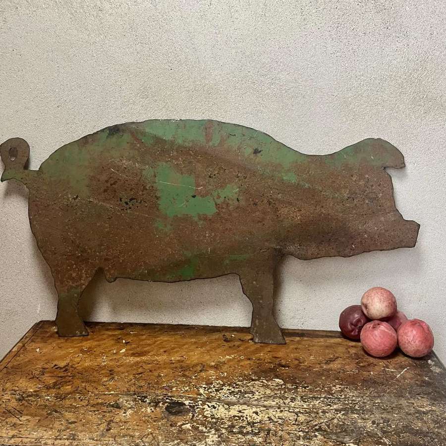 French early 20th century toleware pig
