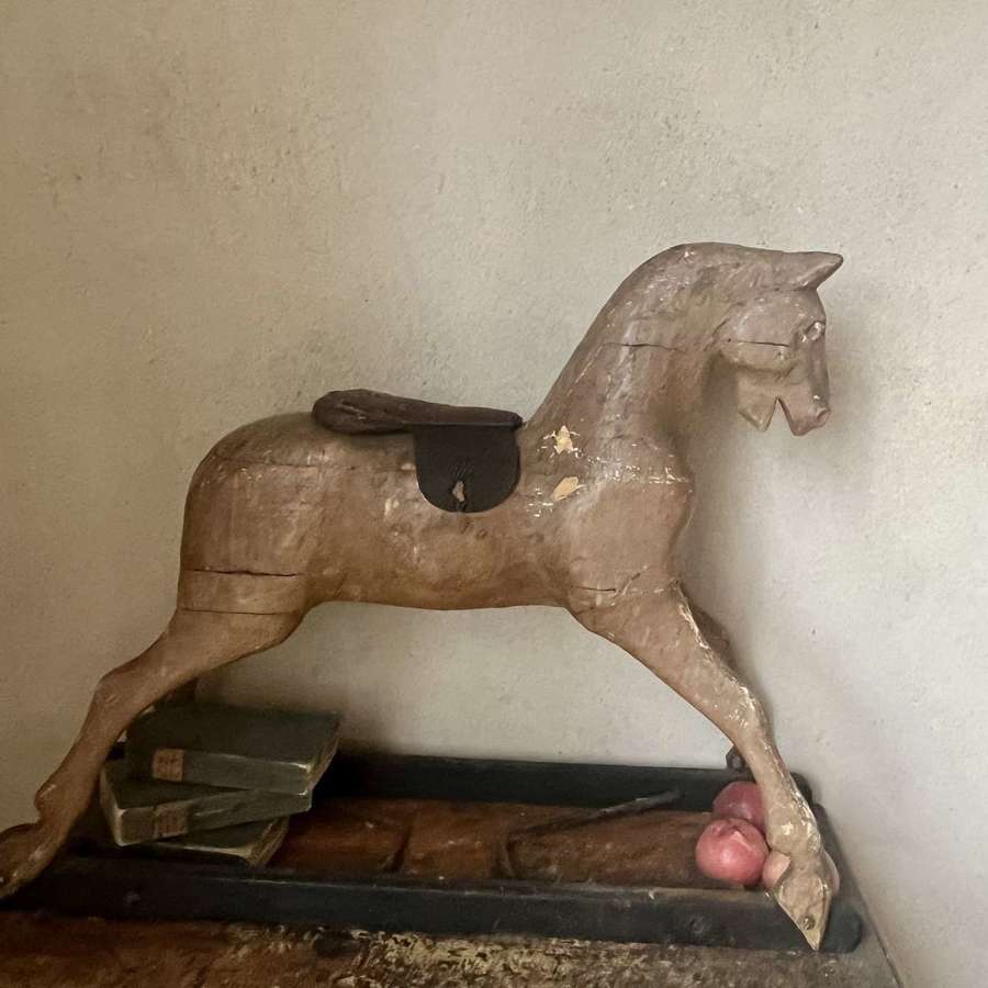 19th century wooden rocking horse